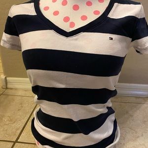 Tommy Hilfiger stripped fitted vneck